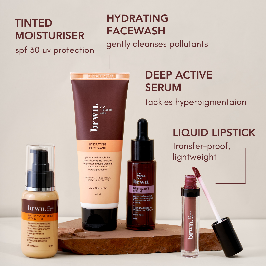 Care-Glam Kit | Tinted Moisturiser + Serum + Hydrating Facewash + Liquid Lipstick